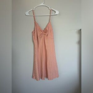 Orange and white the mini dress. Brand: Hollister, size L.